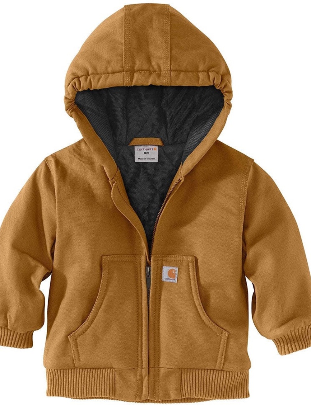 Carhartt Kids Tan Hooded Zip Sweatshirt Jacket